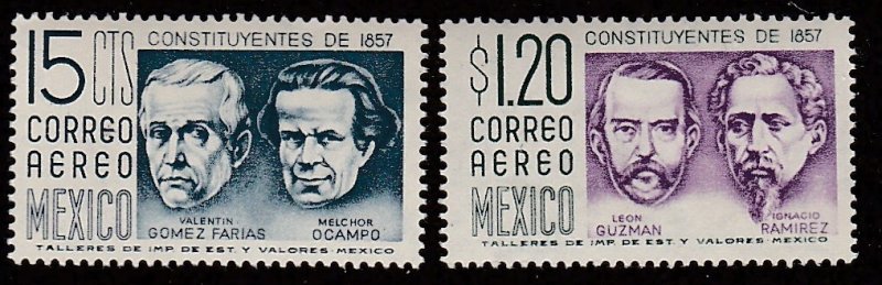 Mexico # C236-237, Famous People, Mint NH