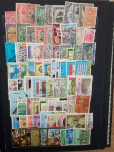 Extensive Collection of +3000 Latin American used Stamps in stockbook variety