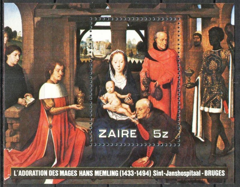 Zaire 1979 art Paintings Memling Christmas S/S MNH