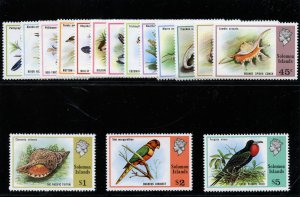 Solomon Islands 1976 QEII Birds set complete superb MNH. SG 305-320. Sc 316-331.