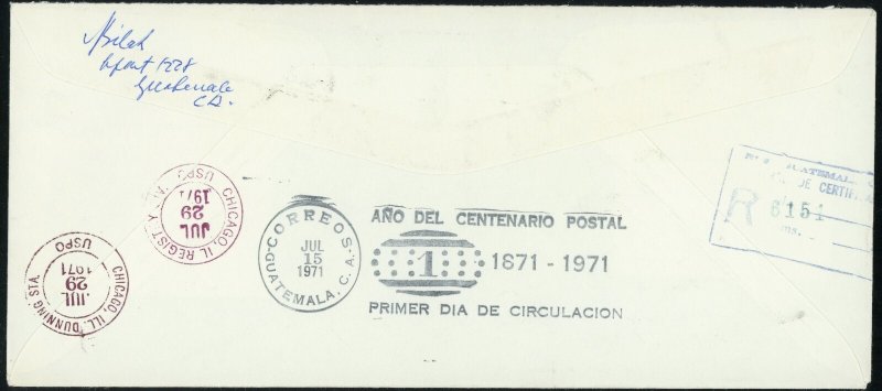 Guatemala 1971 City UN Food Program Day #C466 FDC Chavarry Bilak Signed Airmail