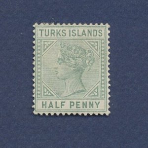 TURKS ISLANDS - Scott 51, Die B - 1/2 penny - Queen Victoria - 1894
