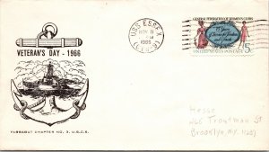 COVER MAILED ONBOARD U.S.S. ESSEX (CVS-9) VETERAN'S DAY CACHET 1966