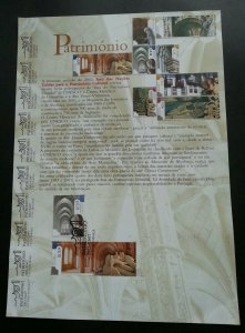 Portugal UNESCO Heritage 2002 Landmark Tourist (stamp + ms on info sheet) 2 page