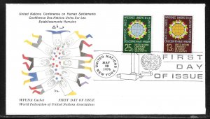 United Nations NY 276-277 Habitat Conference WFUNA Cachet FDC First Day Cover