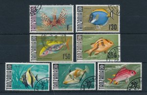 [60130] Tanzania 1967 Marine life fish lionfish 7 values from set Used