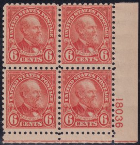 #587 Mint NH, F-VF, Plate number block of 4 (CV $325) (CV $20 - ID49751) - Jo...