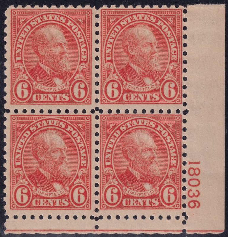 #587 Mint NH, F-VF, Plate number block of 4 (CV $325) (CV $20 - ID49751) - Jo...