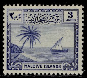 MALDIVE ISLANDS GVI SG22, 3l blue, LH MINT. Cat £18.