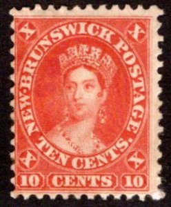 9, New Brunswick, Canada, 10c, vermillion, Queen Victoria, VG/F, MHOG