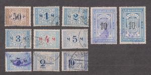 FINLAND: 11 Revenue Stamps incl 10M high value in shades MOST UNCOMMON LOT!