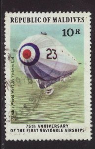 1977 Maldive Is 10 Rupee Airship Fine Used SG719