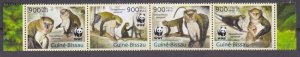 2013 Guinea-Bissau 6644-6647strip WWF / Fauna - Monkeys  12,00 €