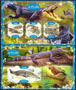 Gabon 2020 Crocodiles Sheet + S/S Used / CTO