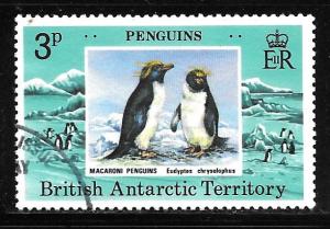 B.A.T. 72: 3p Macaroni Penguin (Eudyptes chrysolophus), used, VF