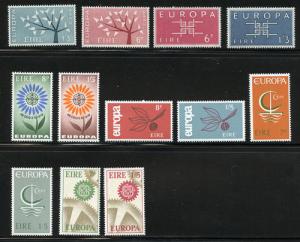 IRELAND, 6 Europa Sets, Scott #184-233,  Cat. $66.25