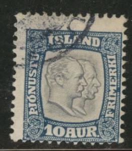 Iceland Scott o34 1907-8 official engraved center used 