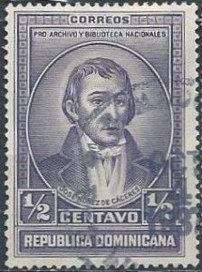 Dominican Republic 310 (used) ½c José Nuñes de Cáceres, dull vio (1936)