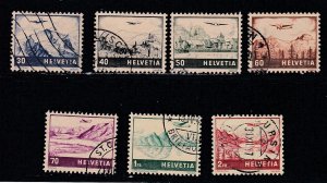 Switzerland # C27-33, Airplane over Views, Used, 1/3 Cat