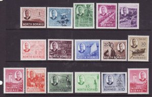 North Borneo-Sc#244-59-unused og NH KGVI set + 50c value-1950-