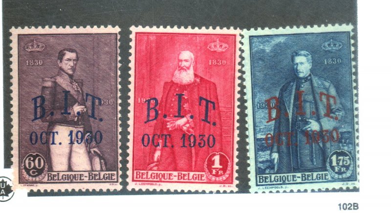 BELGIUM #222-4 MINT FVF OG HR 224 THIN Cat $25