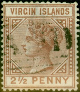 Virgin Islands 1879 2 1/2d Red-Brown SG25 Good Used