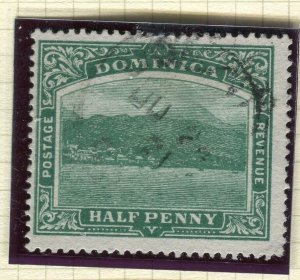 DOMINICA; 1912 early Pictorial issue fine used Shade of 1/2d. value