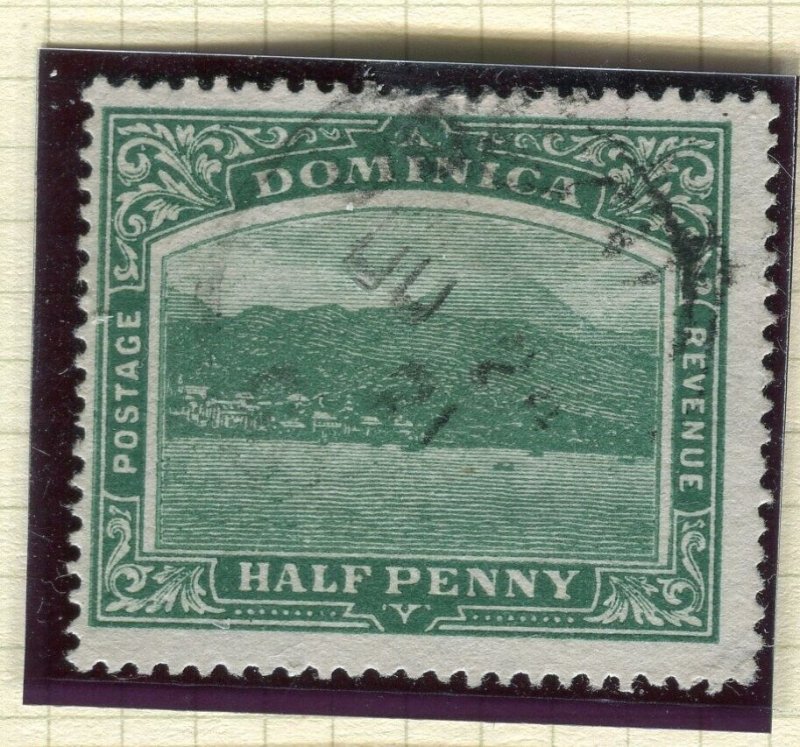 DOMINICA; 1912 early Pictorial issue fine used Shade of 1/2d. value 