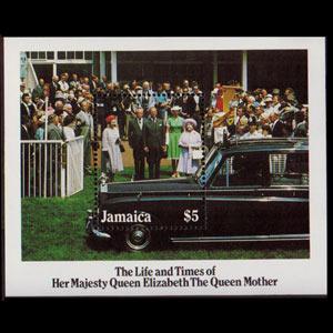 JAMAICA 1985 - Scott# 603 S/S Queen Mother NH