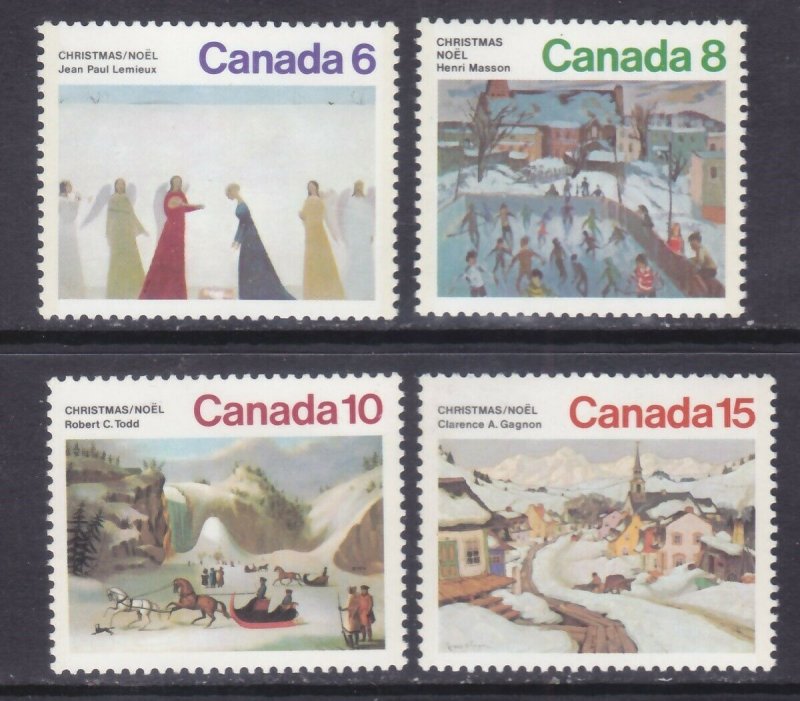 Canada 650-53 MNH 1974 Christmas Paintings Full Set of 4 Very Fine