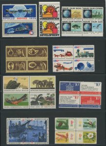 USA Mint Setenant Collection - 45 different items - mostly never hinged