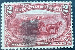 Scott#: 286 - Farming Trans-Mississippi 2¢ 1898 BEP used single stamp - Lot B2