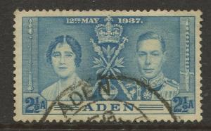 ADEN - Scott 14 - Coronation Issue - 1937- Used - Single 2.1/2a Stamp