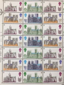 GB 1969 Architecture Cathedrals Sheet Folded MNH (72 Stamps) (B2263