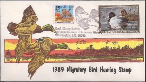 Warren Wildermuth Printed Combo FDC for the 1989 Federal Duck Stamp