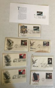 8 1980s-1990s express and priority mail FDCS high value [y5584]