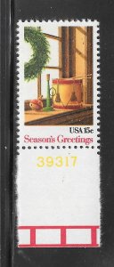 #1843 MNH Plate # Single