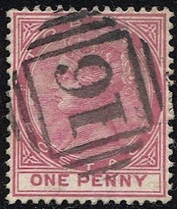 TOBAGO 1889  Sc 17 1d  Used XF, scarce Rural 16 Numeral cancel (Scarborough)