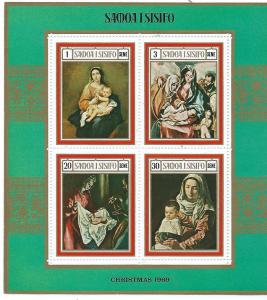 Samoa #320a Christmas '69 Souvenir Sheet of 4 (MNH) CV $2.75