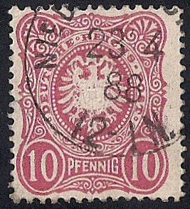 Germany #39 10 PF Super Cancel Imperial Eagle,Rose used F