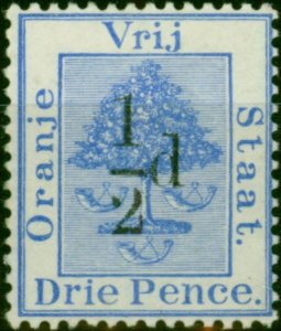 O.F.S 1896 1/2d on 3d Ultramarine SG69 Fine & Fresh MM 