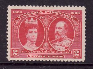 Canada-Sc#98-Unused heavy hinge 2c carmine KEVII & Queen Alexandra-1908-id507-