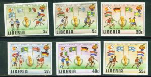 LIBERIA Scott 886-91 MNH** Imperforate World Cup set