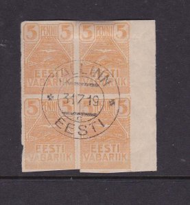 Estonia 1919 Sc 27 BLK(4) FU