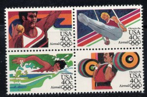 C105 - C108 * SUMMER OLYMPIC GAMES  *  U.S. Postage Stamps Block Of 4 MNH  (a)