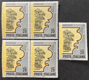 Italy 1966 #938, Tourism, Wholesale Lot of 5, MNH, CV $1.25