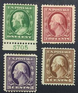 MOMEN: US #374-377 MINT OG H $60 LOT #476