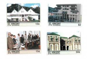 St. Vincent 2000 - SC# 2830-3 Independence 21st, Building- Set of 4 Stamps - MNH