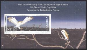 Namibia Sc# 950 MNH Souvenir Sheet 1999 Owls