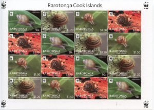 COOK ISLANDS WWF SCOTT #1412a MINIATURE SHEET MINT NEVER HINGED--SCOTT VALUE $40